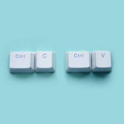 CTRL + C and CTRL + V computer keys, indicating that something is copied and pasted.