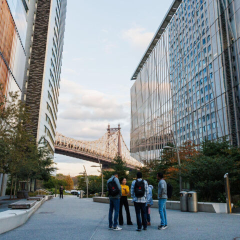 Students on the Cornell Tech campus