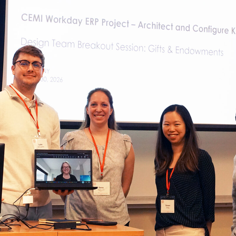 participants in a breakout session with their online colleague