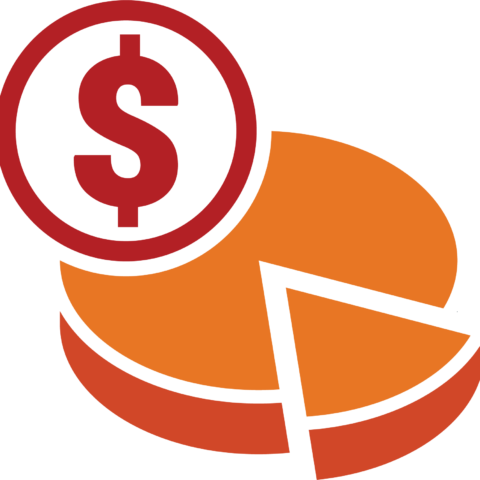 Pie chart icon with dollar sign